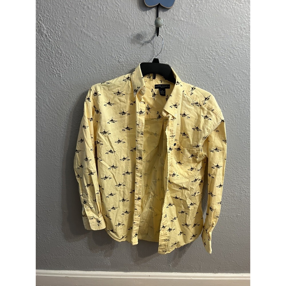 Ivy Crew Button Up Shirt Men  Large‎ Yellow  Long Sleeve